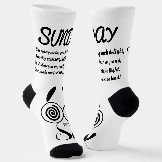 Chaussette Chaussettes de poème dimanche - tendance, drôle, b (Angulaire)