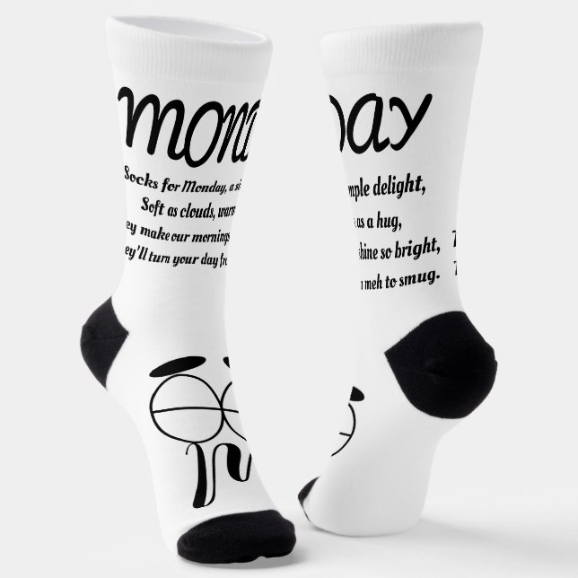 Chaussette Chaussettes de poème du lundi - tendance, drôle, b (Angulaire)