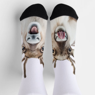 Chaussette Chaussettes de rennes festives aux visages soyeux