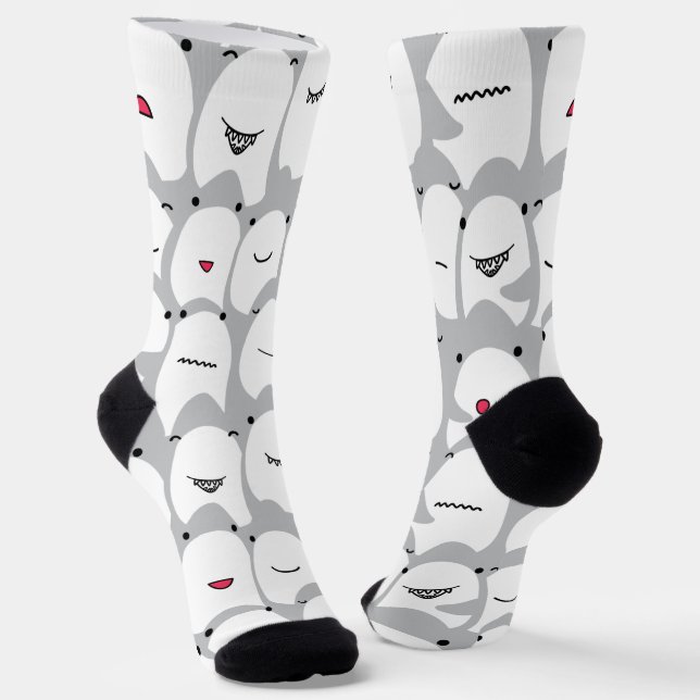 Chaussette Chaussettes de requin caricaturées amusantes (Angulaire)