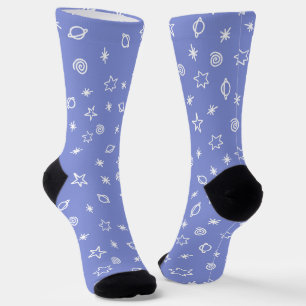 Chaussette Chaussettes de sport bleues Space Doodle étoiles p