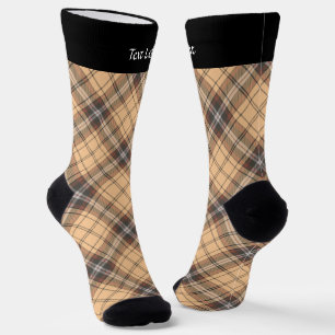 Chaussette Chaussettes de Tartan beige et Brown