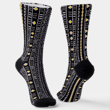 Chaussettes De Tissu Noir Et Or Moderne