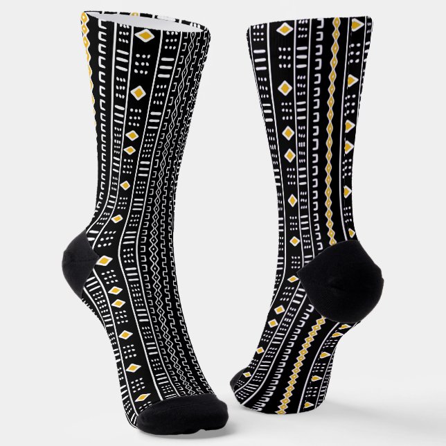 Chaussette Chaussettes De Tissu Noir Et Or Moderne (Angulaire)