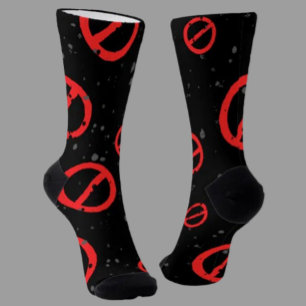 Chaussette Chaussettes Denied Symbol Crew – Rouge et Noir Aud