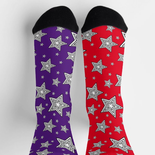 Chaussette Chaussettes Dépareillées Avec Des Étoiles (Haut)