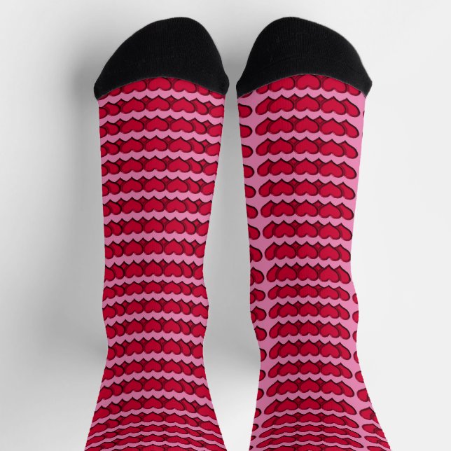 Chaussette Chaussettes d'équipage à chaîne de coeur (Haut)
