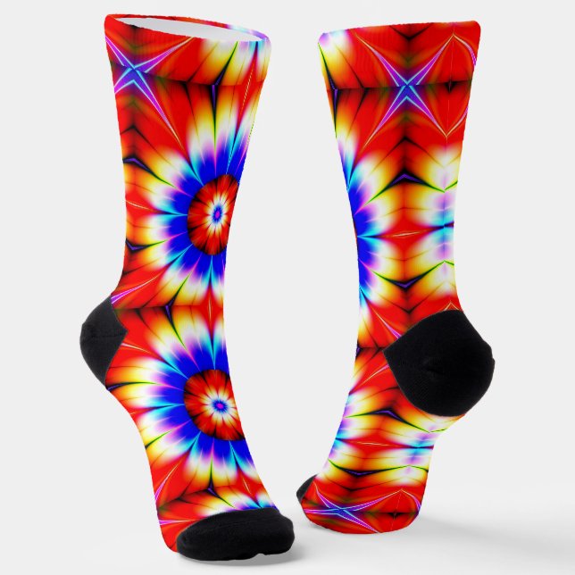 Chaussette Chaussettes d'équipage à fleurs fractales (Angulaire)