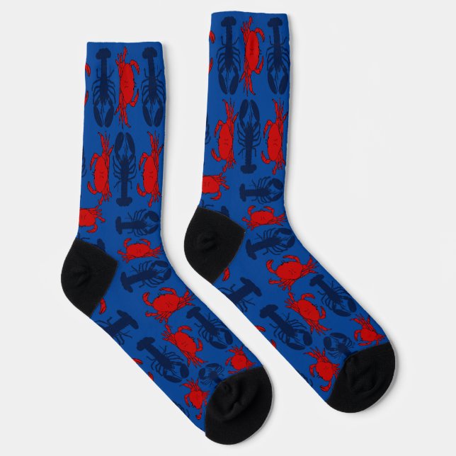 Chaussette Chaussettes d'équipage à motifs de homard et de cr (Droite)