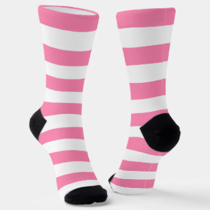 Chaussette Chaussettes d'équipage à rayures roses