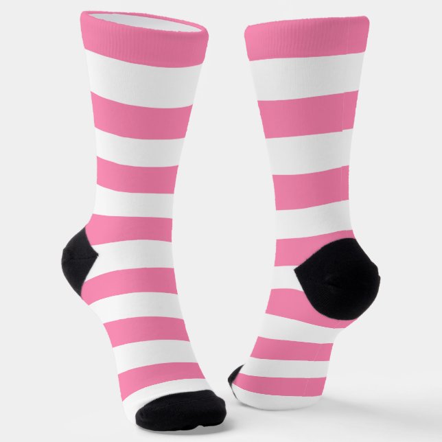 Chaussette Chaussettes d'équipage à rayures roses (Angulaire)