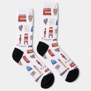 Chaussette Chaussettes d'équipage à thème de Londres   Cadeau