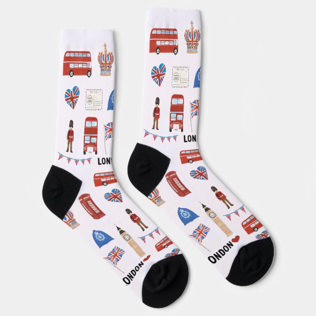 Chaussette Chaussettes d'équipage à thème de Londres | Cadeau (Droite)