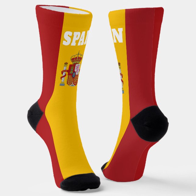 Chaussette chaussettes d'équipage avec drapeau d'Espagne (Angulaire)