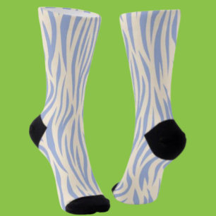 Chaussette Chaussettes d'équipage bleu et beige Zebra - Anima