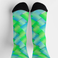 Chaussettes D'Équipage Bleues Et Vertes