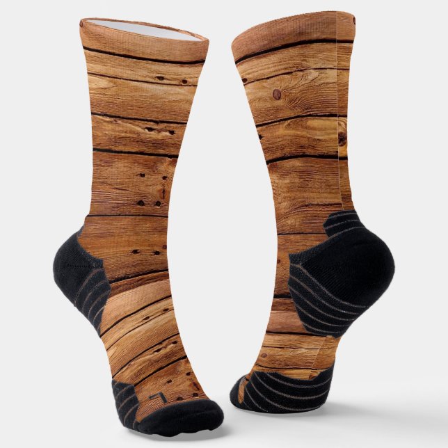 Chaussette Chaussettes d'équipage Bois rustique orange (Angulaire)