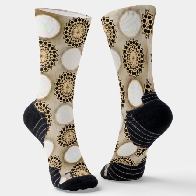 Chaussette Chaussettes d'équipage Cercles beiges (Angulaire)