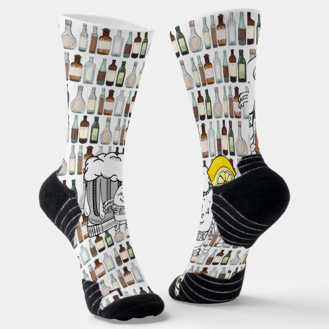 Chaussette Chaussettes d'équipage Citrons de bière beige (Angulaire)