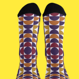 Chaussette Chaussettes d'équipage de Cercles rétro gras   Géo