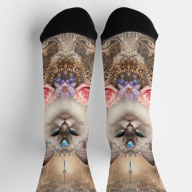 Chaussette Chaussettes d'équipage de chats Ragdoll (Haut)