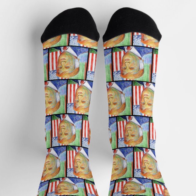 Chaussette Chaussettes d'équipage Donald Trump Van Gogh (Haut)