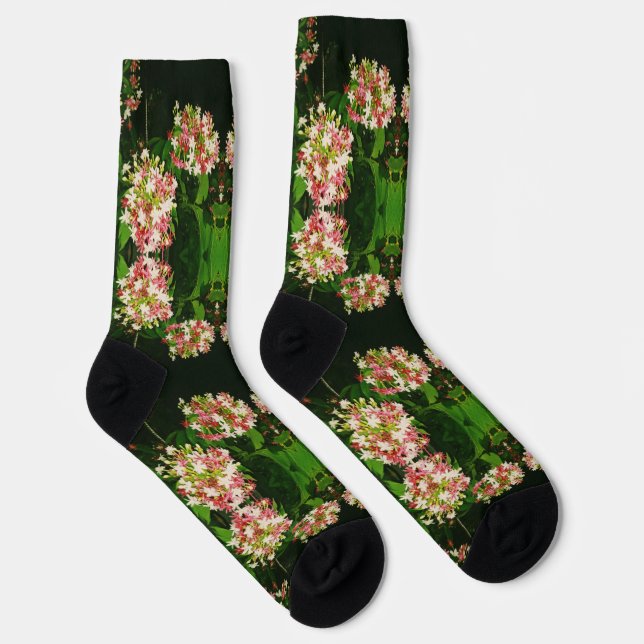 Chaussette Chaussettes d'équipage fleur noire mignonne (Droite)