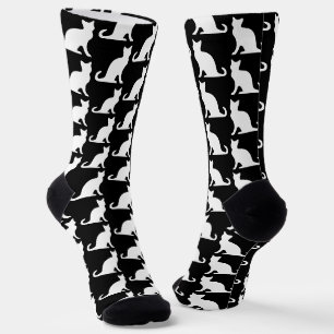 Chaussette Chaussettes d'équipage noir et blanc avec design d