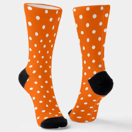 Chaussette Chaussettes d'équipage Pois orange