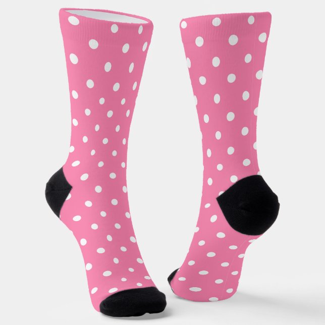Chaussette Chaussettes d'équipage Pois roses (Angulaire)