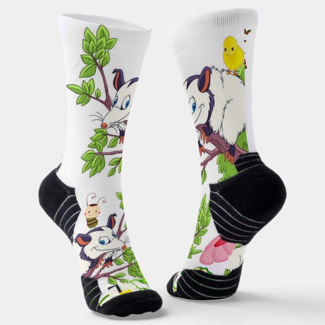 Chaussette Chaussettes d'équipage Possum Frog Chicks Floral M (Angulaire)