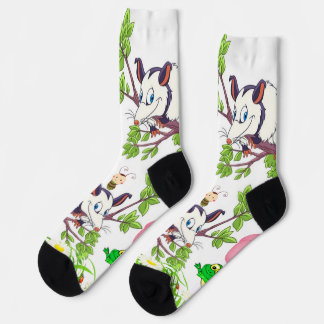 Chaussette Chaussettes d'équipage Possum Frog Chicks Floral M