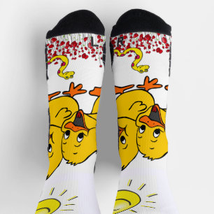 Chaussette Chaussettes d'équipage Poussins Jaune Serpent Flor