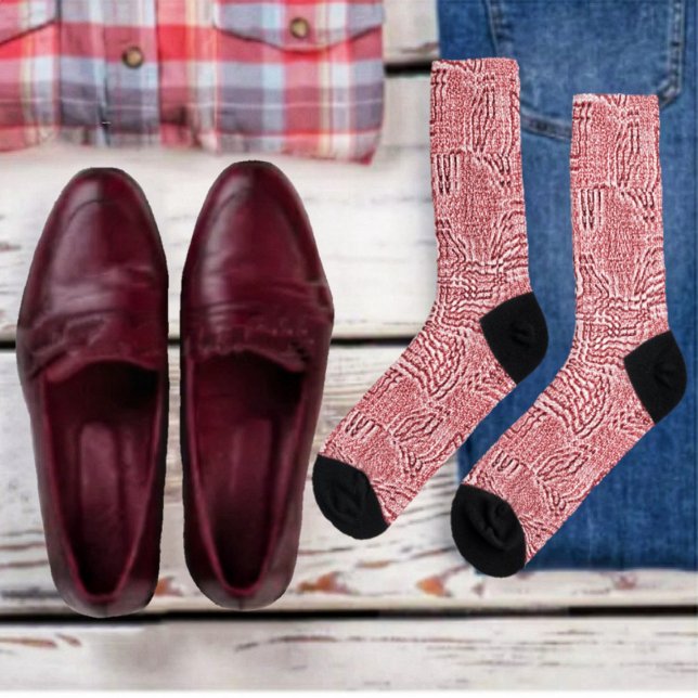 Chaussette Chaussettes d'équipage Red Floral Panel (Check out these Red Floral Panel, Crew Socks!)