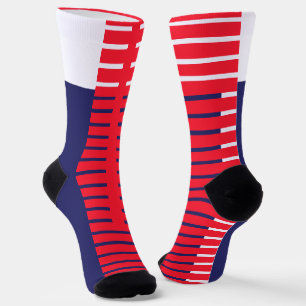 Chaussette Chaussettes d'équipage Red White Bands