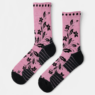 Chaussette Chaussettes d'équipage rose et noir