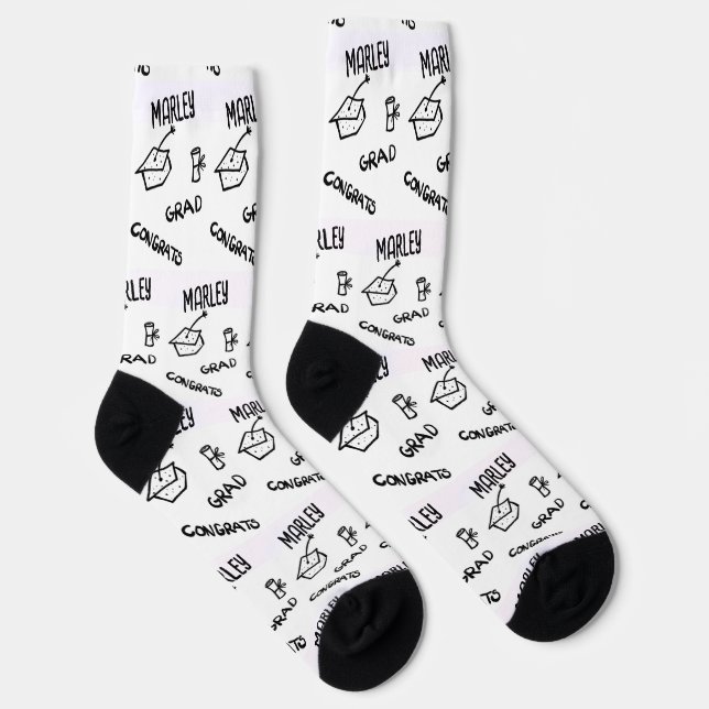 Chaussette Chaussettes d'équipe de diplômés personnalisées (Droite)