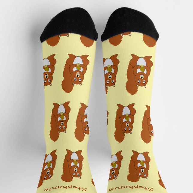 Chaussette Chaussettes Design écureuil rouge (Haut)