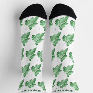 Chaussette Chaussettes Design Papillon Vert