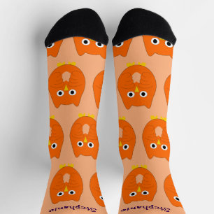 Chaussette Chaussettes Dessin Hibou Orange