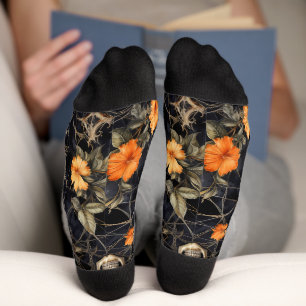 Chaussette Chaussettes d'Halloween Motif noir squelette