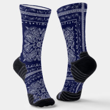 Chaussettes d'impression Bandana Bleu Paisley