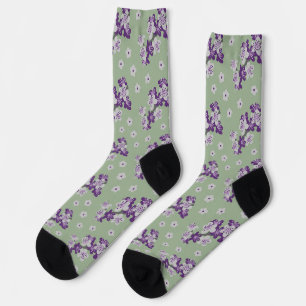 Chaussette Chaussettes d'orchidées violettes délicates