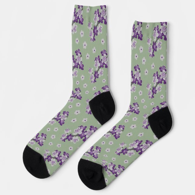 Chaussette Chaussettes d'orchidées violettes délicates (Gauche)