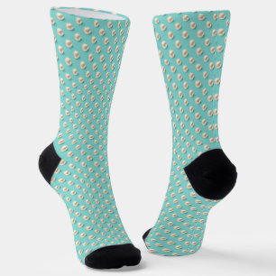 Chaussette Chaussettes élégantes perle et turquoise