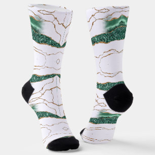 Chaussette Chaussettes Emerald Green Gold White