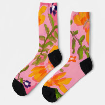 Chaussettes en fleur de Flamant rose