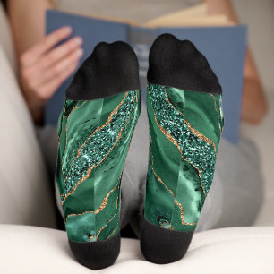 Chaussette Chaussettes en marbre Emerald Green Parties scinti