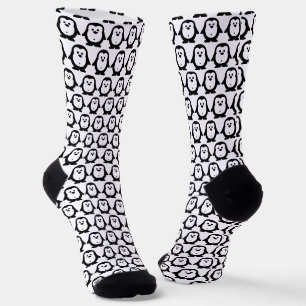 Chaussette Chaussettes équipage à motif de manchot noir et bl
