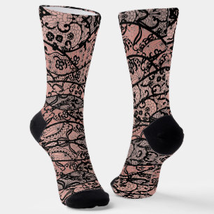 Chaussette Chaussettes Faux Black Lace